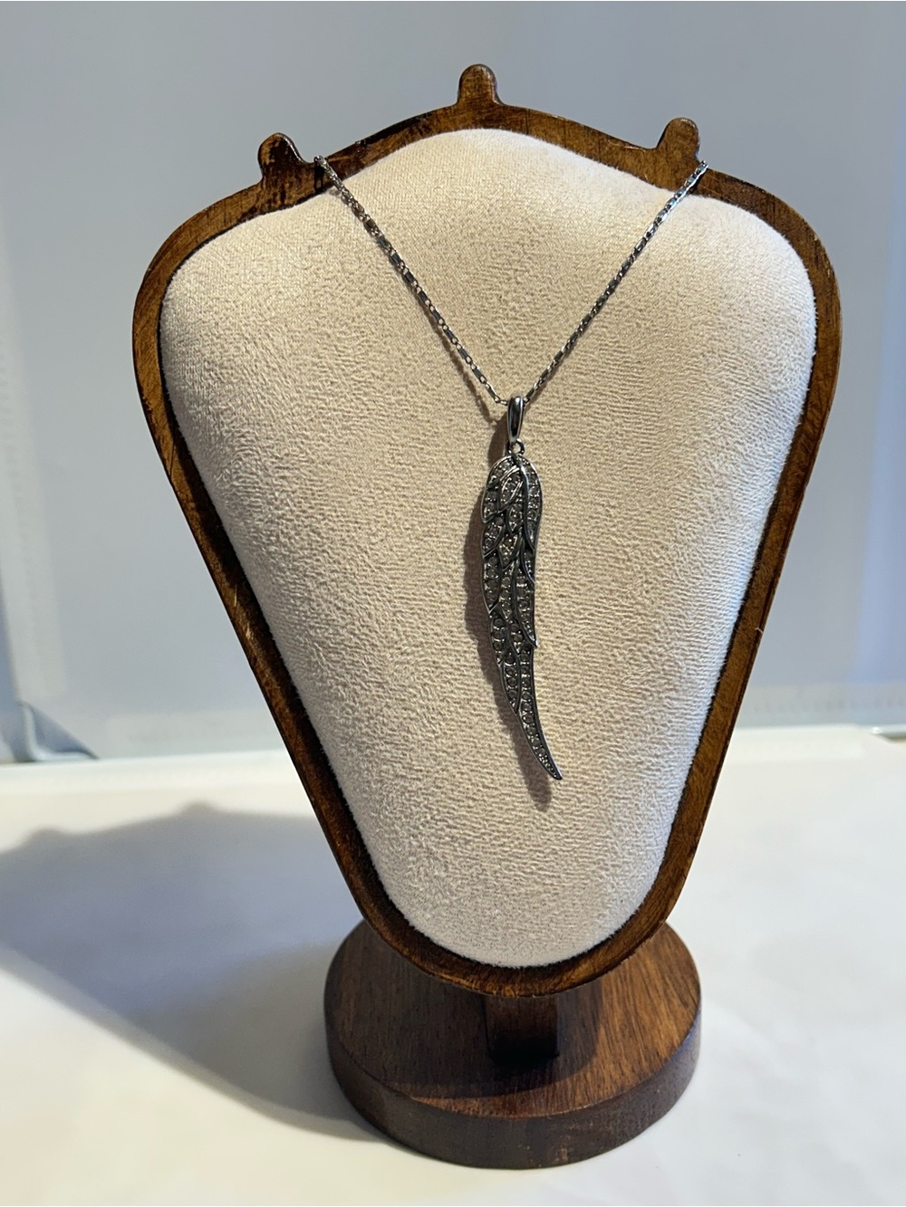 Tocara Stainless Steel Wing Pendant On Silver Tone Necklace